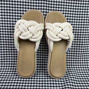 Rothy's The Summer Sandal White Casual Slide Braided Flat Women's Size 6.5